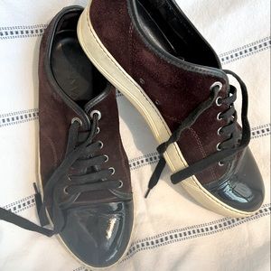 Lanvin men’s sneakers…brown suede with black toe and accents… size 8